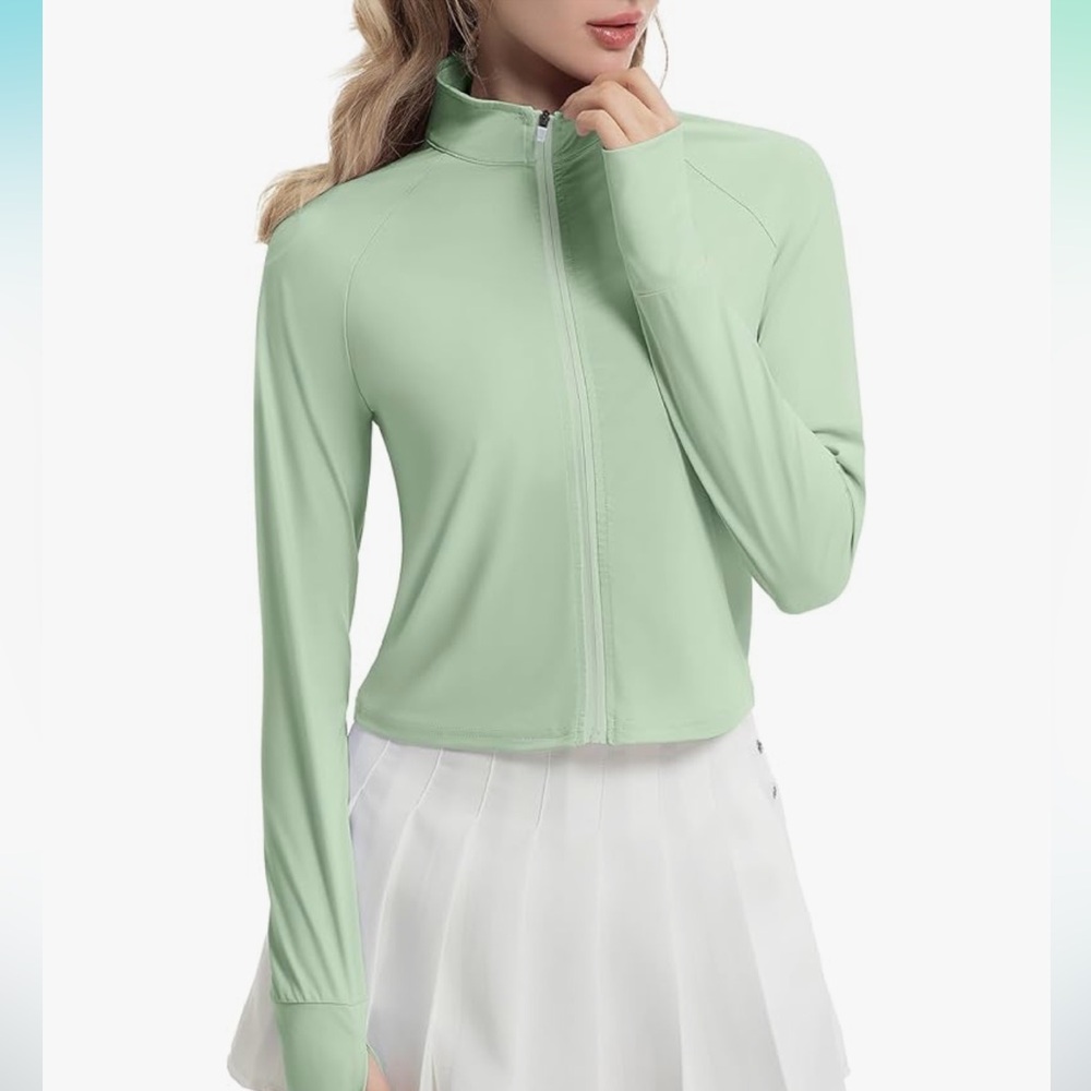 Womens Athletic Jacket UPF 50+ Lightweight Soft Full Zip Up Long Sleeve Shirts